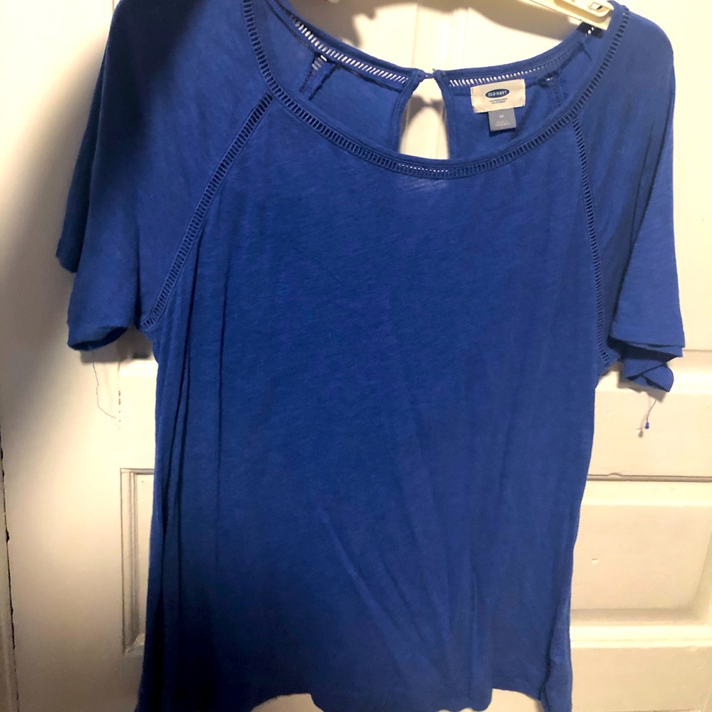 Blue baby doll style quarter sleeve tee